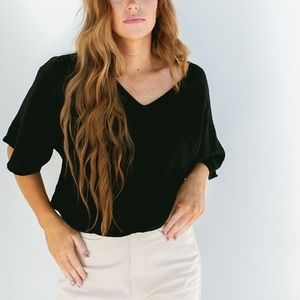 Suunday Gauze Dolman Top Black